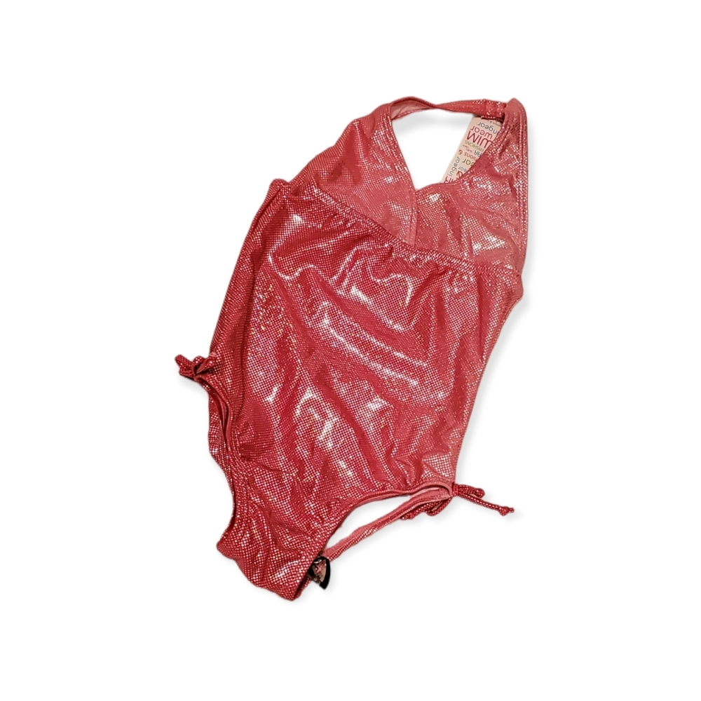 New Metallic Pink Sparkle Toddler 1 piece swimsuit